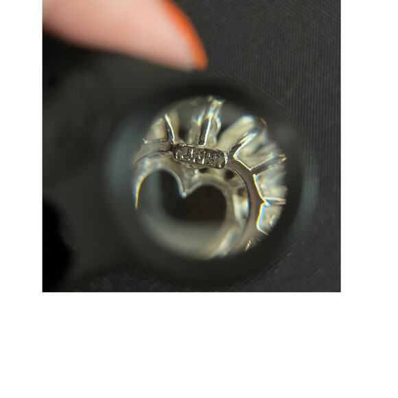 Sterling Silver Sunburst Heart Pendant, CZ Accents, Open Heart Design, 925 - Picture 4 of 7